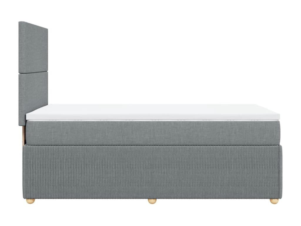 Luxameub bed base and mattress, light grey, 90x190 cm, fabric CBVS51932
