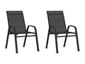 Stackable garden chairs, 2 pieces, black textilene fabric AXAI95246