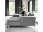 Luxameub 350cm OFCT47450 panoramic convertible sofa in midnight blue tufted velvet