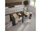 Extendable console table 220cm, seats 10, black and oak dining table YQQY51137