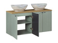 Luxameub 120cm double vanity unit with 4 doors, Green and Wood HVYM46525