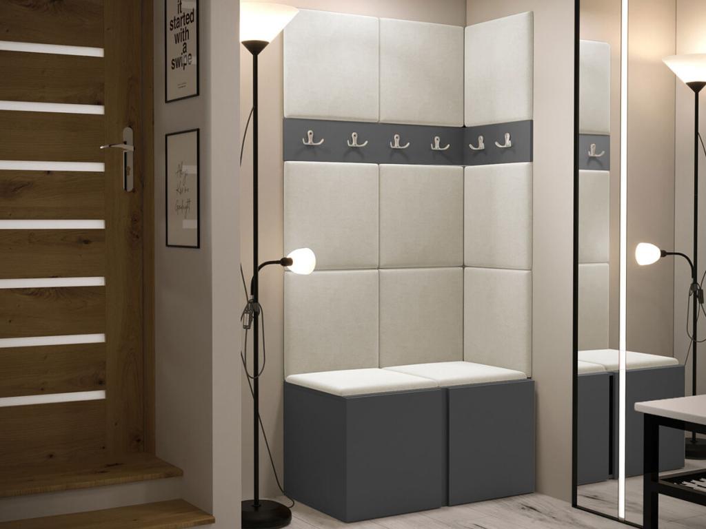 Luxameub 264 Hallway Unit 186x84x46cm Graphite Tapestry - Laminate FMGO91511