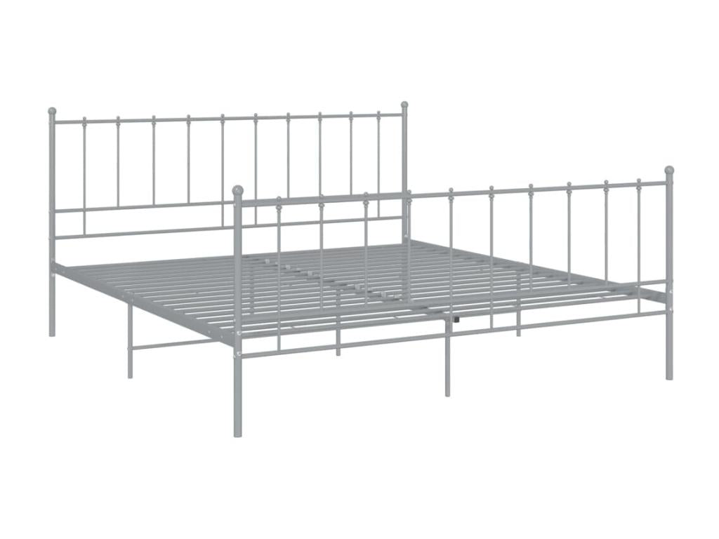 Grey Metal Bed 200x200 WBJQ09626
