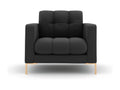 Luxameub - Luxameub armchair in dark grey structural fabric - 87x92x75cm PUXA88359