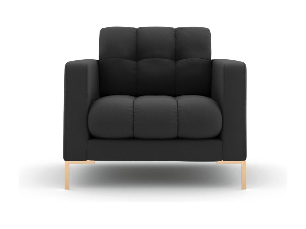Luxameub - Luxameub armchair in dark grey structural fabric - 87x92x75cm PUXA88359