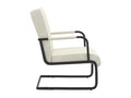 Cream White Velvet Cantilever Chair VPND21776