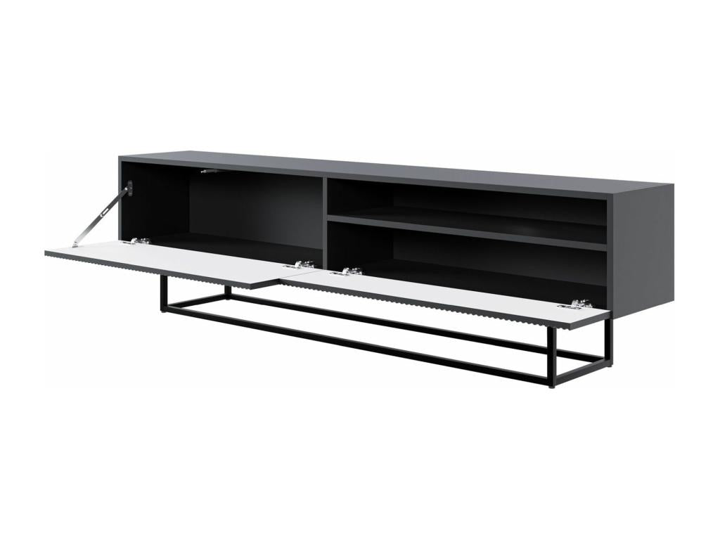 TV stand with niche on black legs - 175 cm - black - Luxameub NWEN22340