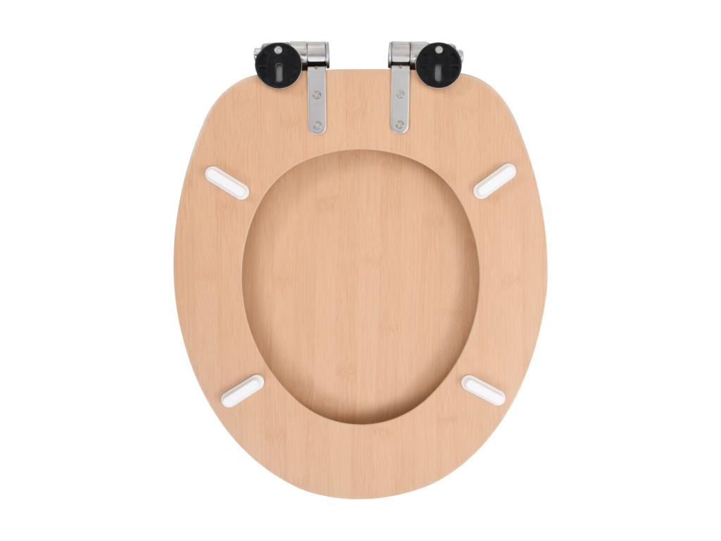 Brown wood-effect toilet seat with lid, 42.5x35.8x5 cm, 02 0002896 VFET39702
