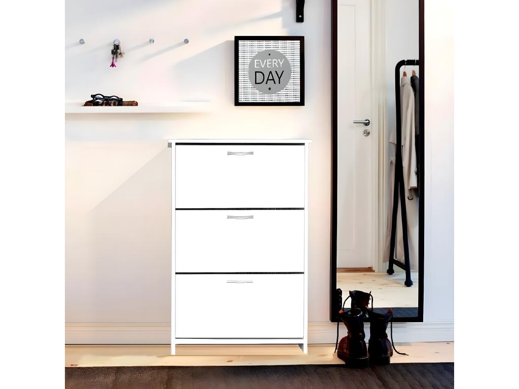 Tea White Shoe Rack 72x25.5x112 cm Luxameub KYQU86839