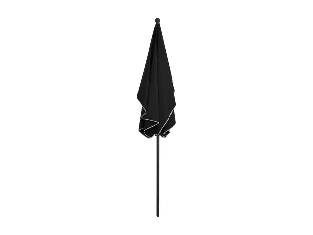 Garden parasol with pole 210x140 cm Black AOHK60535