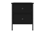 Black bedside table 40x42x50 cm engineered wood MOSV07074