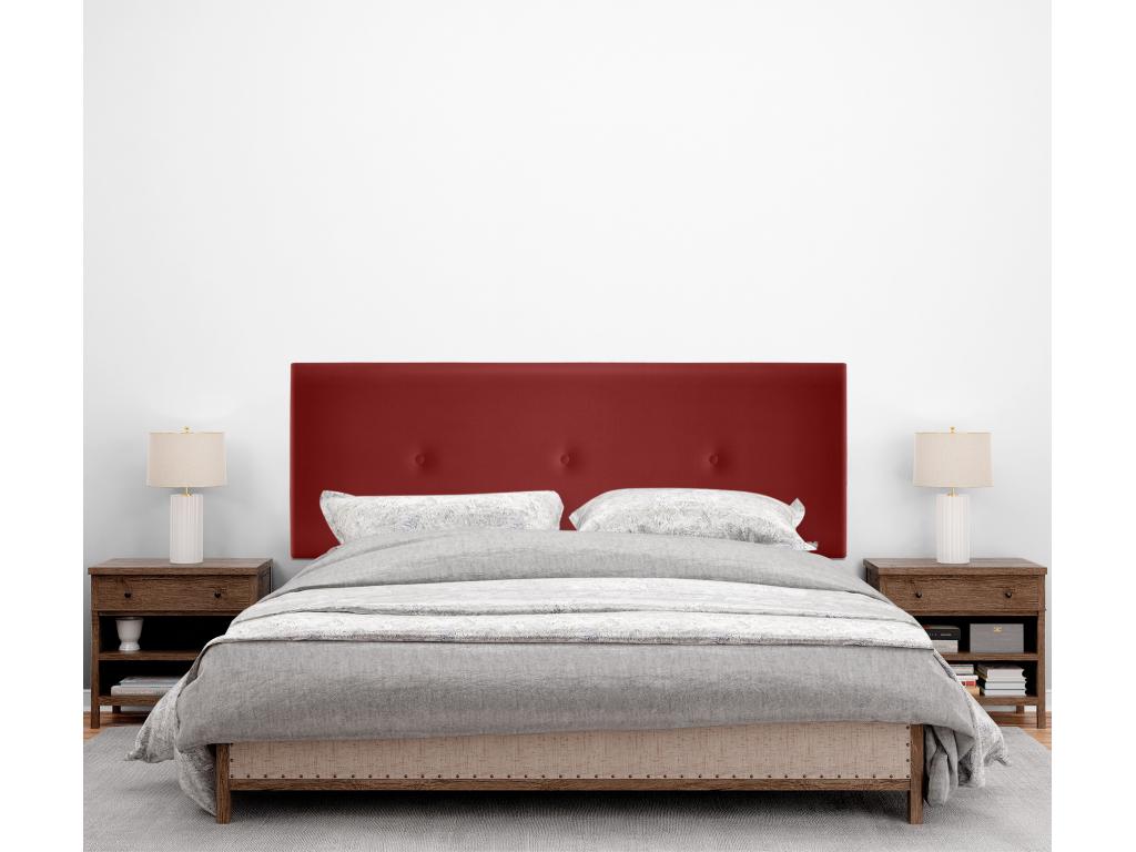 Luxameub Smooth Faux Leather Headboard with Buttons 135x105cm with Legs for 120/135cm Beds - Red GERI45516