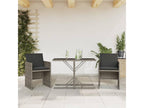 Luxameub 3-piece set with grey resin wicker cushions HVZM10406