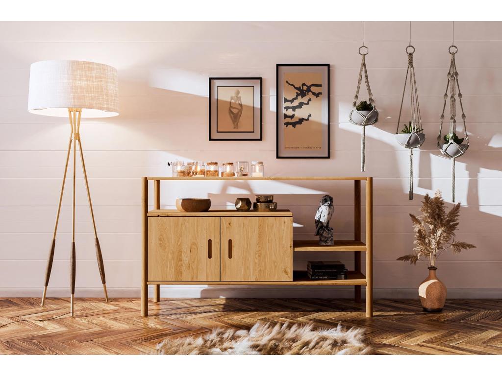 Luxameub - Solid oak wood shelf with natural oil finish HVXV55723