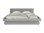 Storage bed - 140x200 cm - in light grey chenille fabric - Luxameub ABLG98655