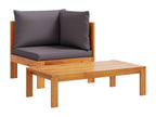 Luxameub NLVY12061 8-Piece Solid Wood Garden Furniture Set with Cushions