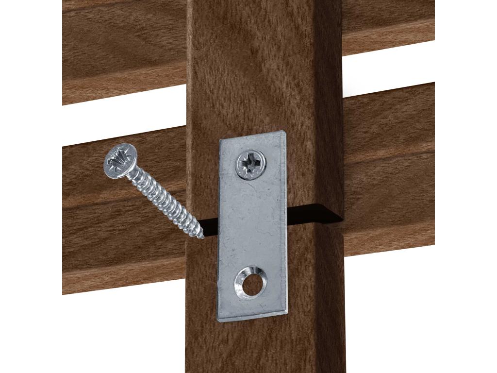 Luxameub Recycled Wood Headboard, Japanese Style, with Legs, 135x115cm, Fits 135cm Beds - Walnut Wood WZWC00638