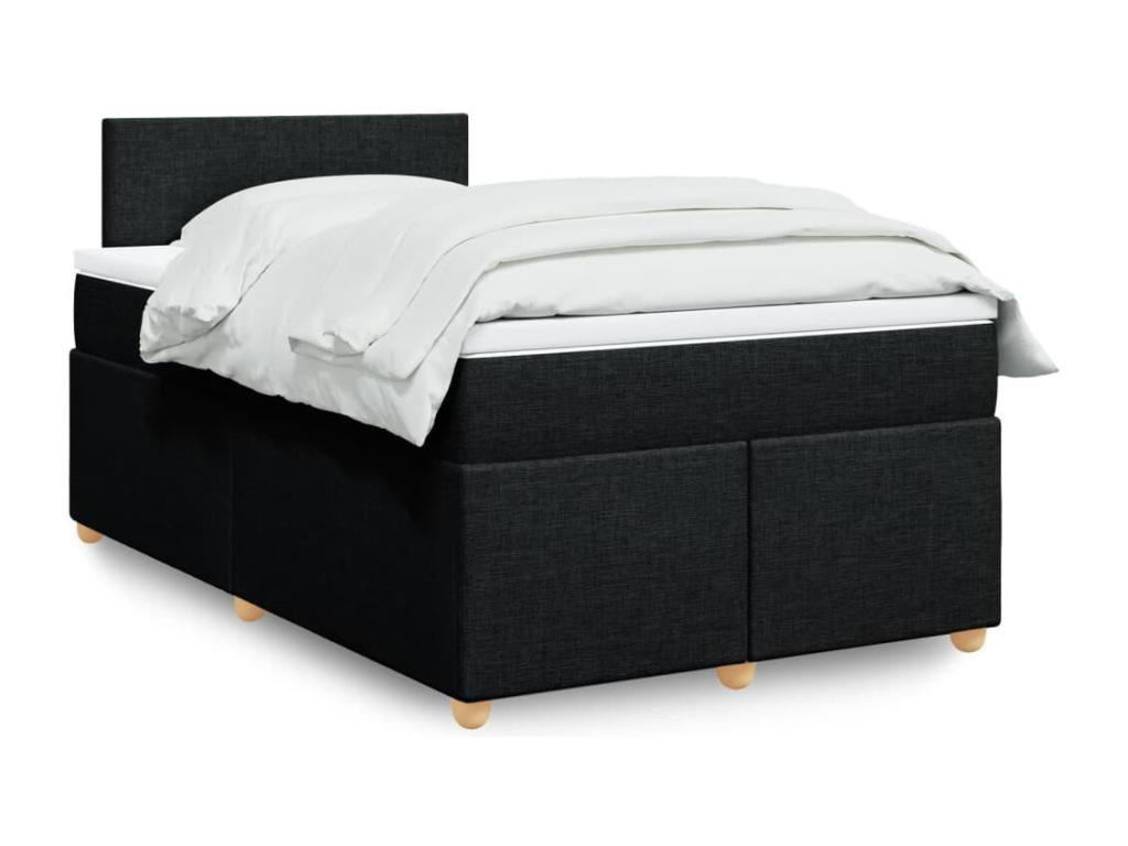 Cosymeub bed base with mattress, black, 120x200 cm, fabric, SOQM82971