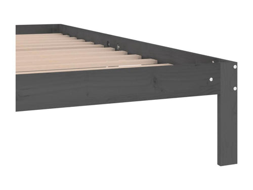 Grey bed frame, solid pine wood, 200x200 cm HDSP73955