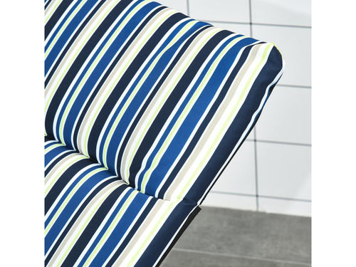 PINPAI folding sun lounger with 6 reclining positions, large, with mattress, steel armrests, multicoloured polyester, BQAY31715