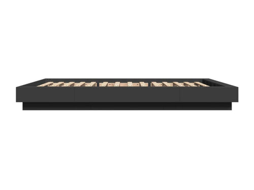 Bed frame with black LED lights, 135x190 cm, engineered wood, JERD64579