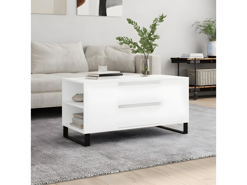 White coffee table 102x44.5x50 cm engineered wood FWSH75715