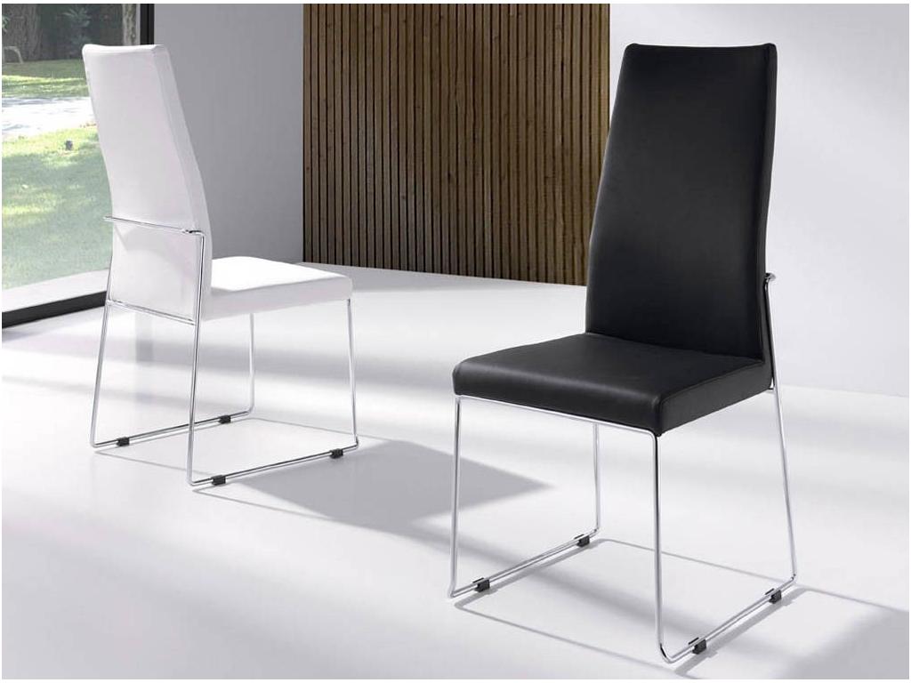 Luxameub faux leather chair with stainless steel legs - Set of 4 - Colour Luxameub 71 Light Grey KHRK07235
