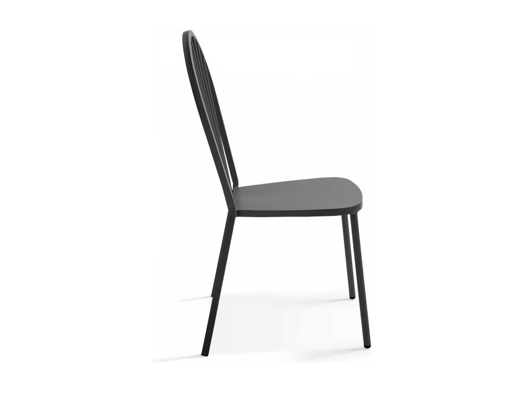 PINPAI garden table and 2 chairs in grey steel - Luxameub OSRK86969