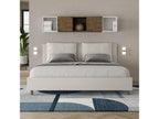 Upholstered storage bed 180x210 white faux leather Luxameub UZTA07990