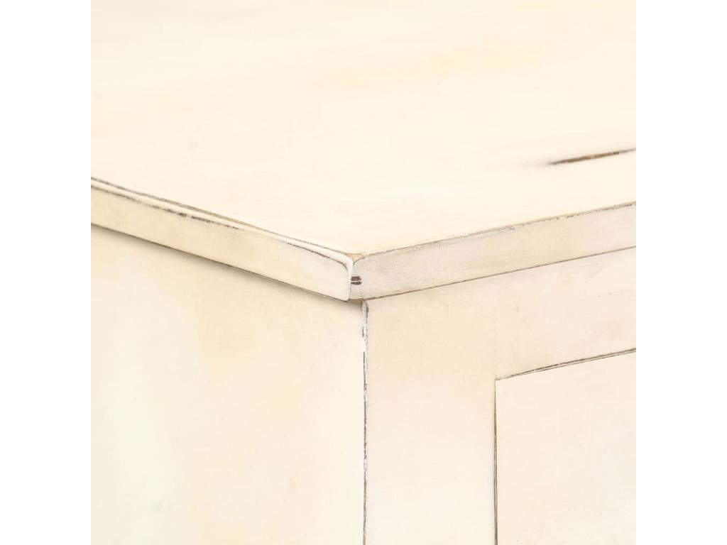 White Buffet 160x40x80 cm Solid Mango Wood BFRR83961