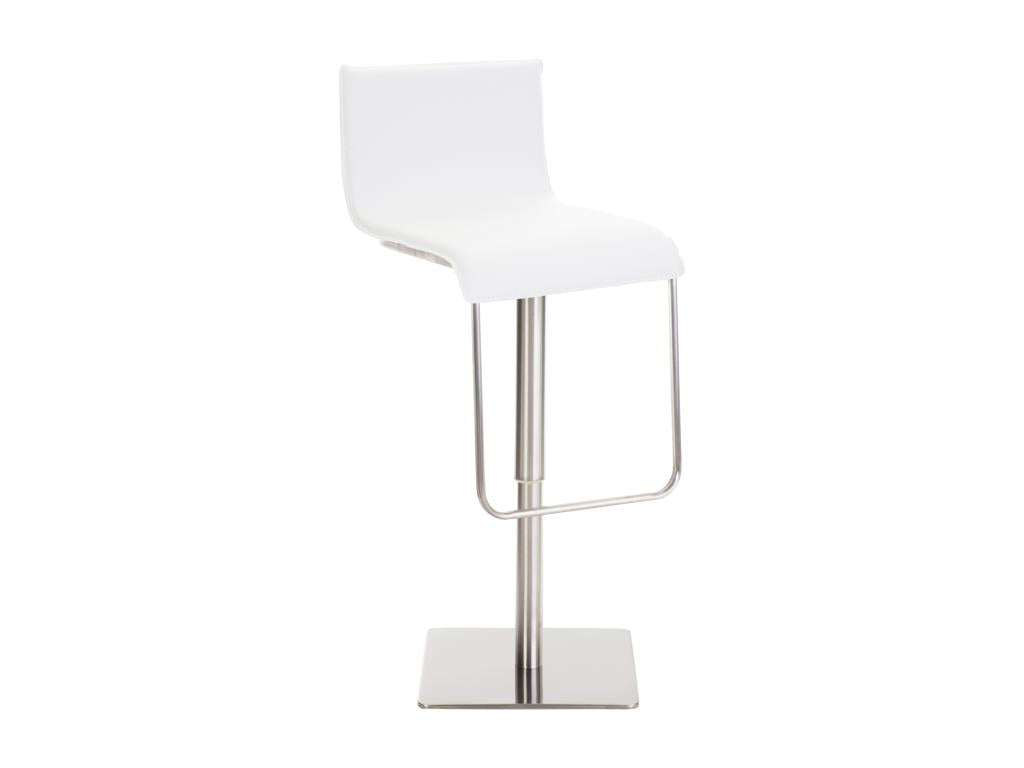 Bar stool - Faux leather / Stainless steel - White - Luxameub SZHI04332