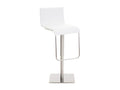 Bar stool - Faux leather / Stainless steel - White - Luxameub SZHI04332