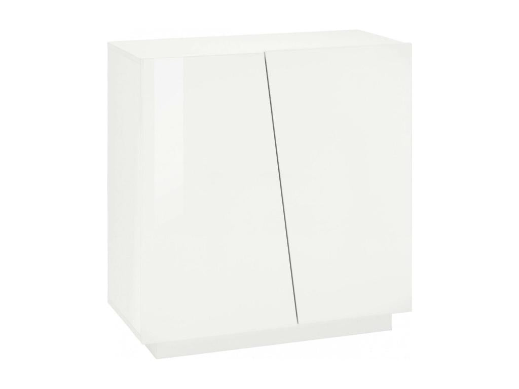 Luxameub Shoe Rack, Multipurpose Cabinet with 2 Doors, Entryway Shoe Rack, Made in Italy, 80x38x86 cm, Glossy White, KXQN47228