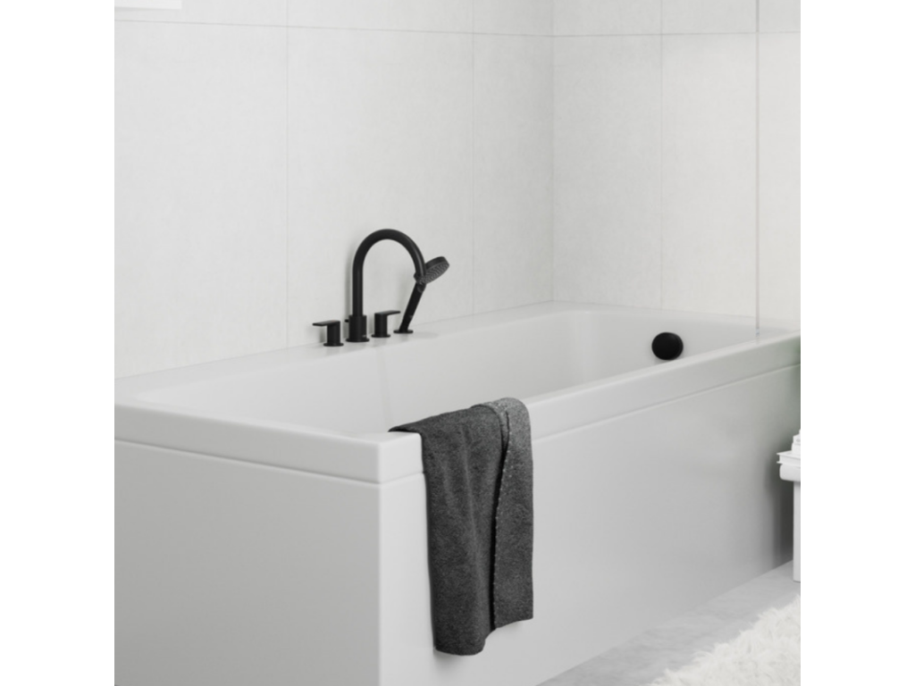 Luxameub PINPAI 4-hole bath/shower mixer, matte black, VDTV61529