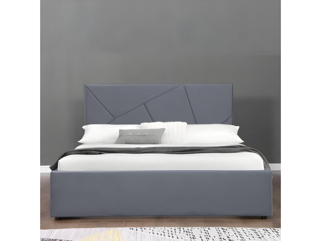 Luxameub velvet storage bed - Grey velvet - 160x200 cm RSQA45764