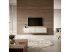 140cm TV stand - in white marble with gold insert - Luxameub IAFM13611