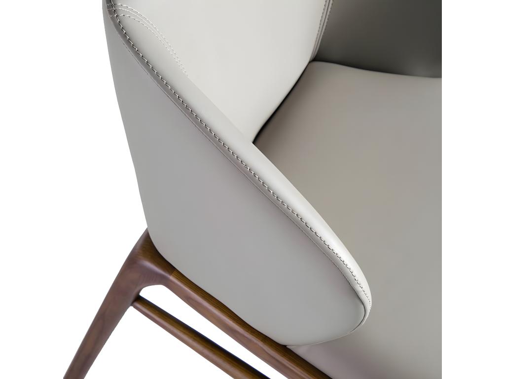 Luxameub designer chairs in ash wood and faux leather - Set of 2 - Color Luxameub 04 Beige RWLH74742