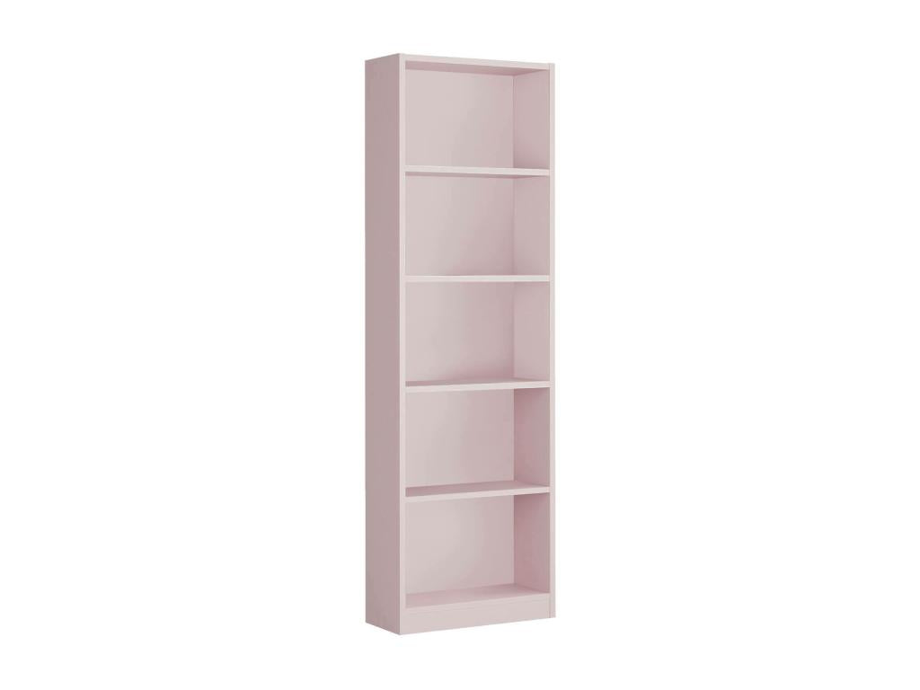 Luxameub Bookshelf, Tall Bookshelf with 5 Shelves, Office or Bedroom Bookshelf, Modern Bookshelf with Compartments, 52x25x180 cm, Pink, EJBF59481