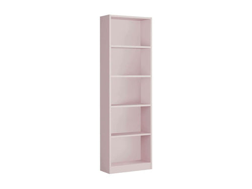 Luxameub Bookshelf, Tall Bookshelf with 5 Shelves, Office or Bedroom Bookshelf, Modern Bookshelf with Compartments, 52x25x180 cm, Pink, EJBF59481