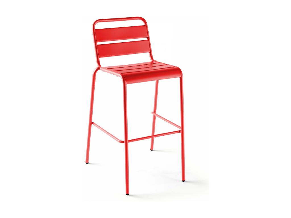 Red metal garden high chair - Luxameub TGQK90608