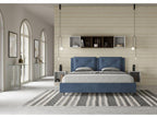 Luxameub size bed with 200x200 microfiber upholstered slatted base, blue, Luxameub INGX79123