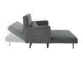 Cosymeub 2-seater Scandinavian corduroy sofa bed - dark wood legs - dark grey - bench seat - reclining backrest GSYZ98456
