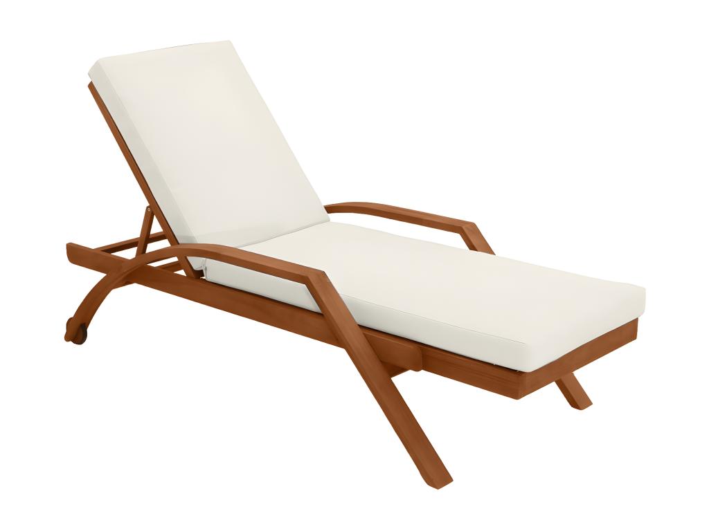 Artigeo OMCX45861 ecru and solid wood sun lounger