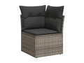 7-piece garden furniture set with cushions, grey woven resin TFTY31242