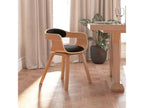 Black dining chair in bent wood and faux leather JTXA62196