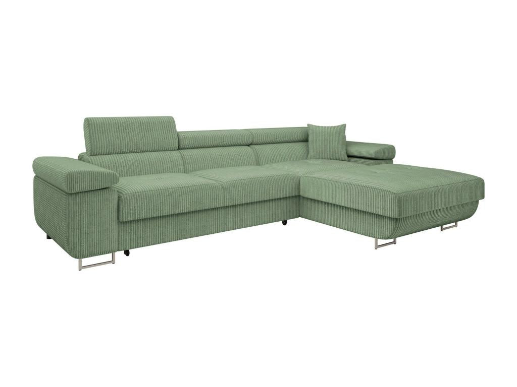Luxameub PINPAI 102 Green Corner Sofa with Sleeping Function and Bed Box, 280cm LYJN11045