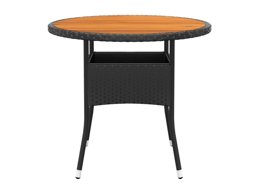 5-piece garden dining set, black wicker resin, ADOP69528