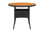 5-piece garden dining set, black wicker resin, ADOP69528