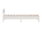 Bed frame with white headboard 90x190 solid pine wood HQBC82394