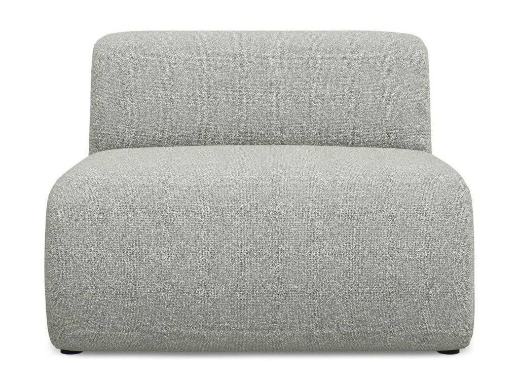 Armchair for modular sofa in textured fabric - light grey - Luxameub QLBU75916